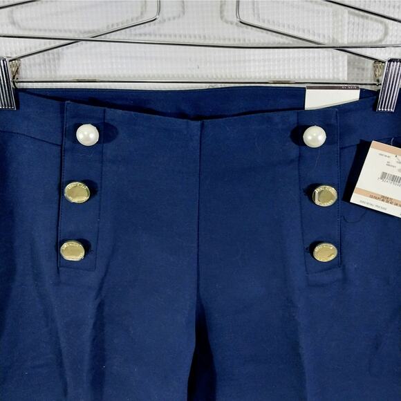 NWT@$89! ANNE KLEIN! SWEET NAVY BLUE BUTTONED SAILOR STYLE TROUSERS! SZ 12 - Picture 5 of 11